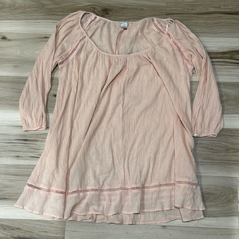 L*Space Seashore Gauzy Cover Up Swim Dress Peach Women’s Large